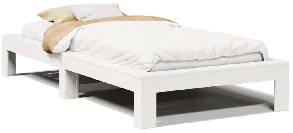 vidaXL Σκελετός Κρεβ. Χωρίς Στρώμα Λευκό 90x190 εκ Μασίφ Πεύκο