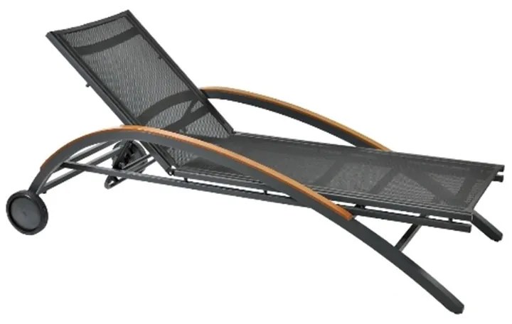 Ξαπλώστρα Barbados 01-00-998 74x200x37/55cm Black