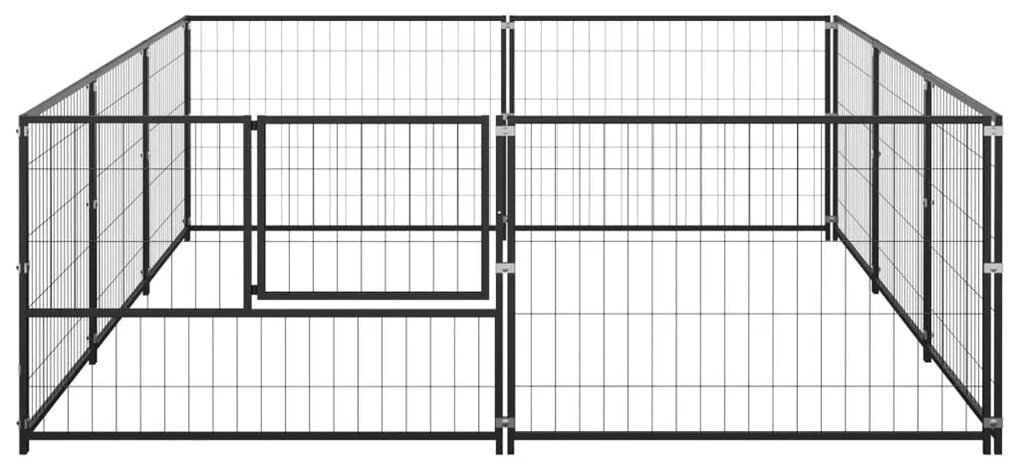 vidaXL Σπιτάκι Σκύλου Μαύρο 6 m² Ατσάλινο