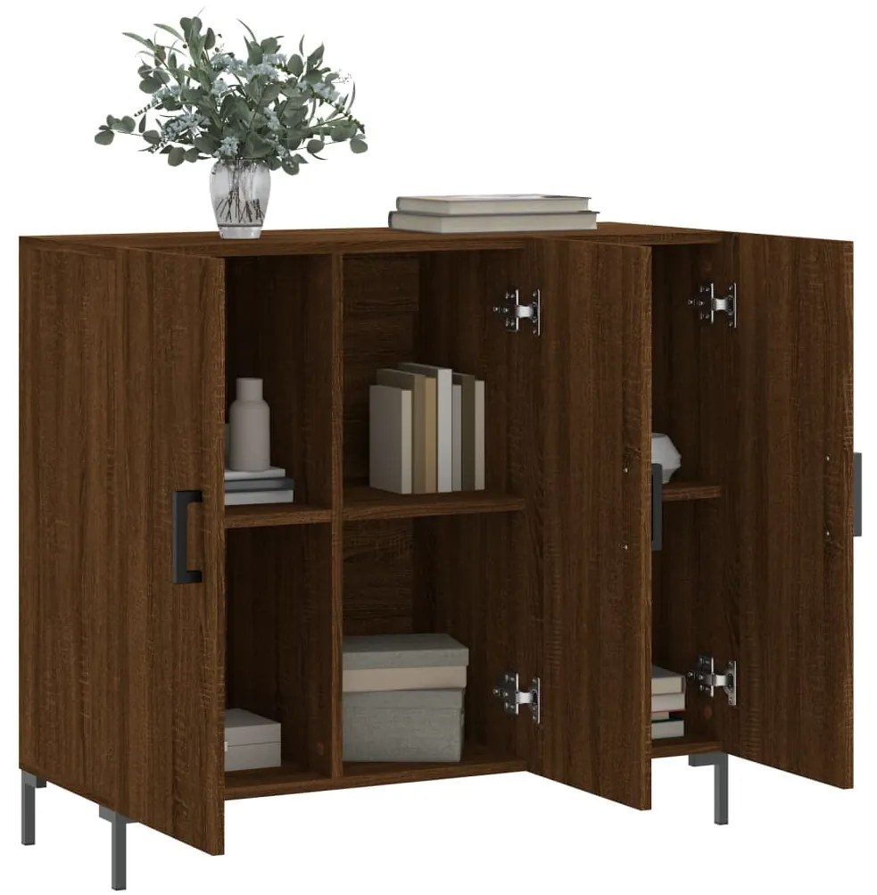 vidaXL Ντουλάπι Καφέ Δρυς 90 x 34 x 80 εκ. από Επεξεργασμένο Ξύλο