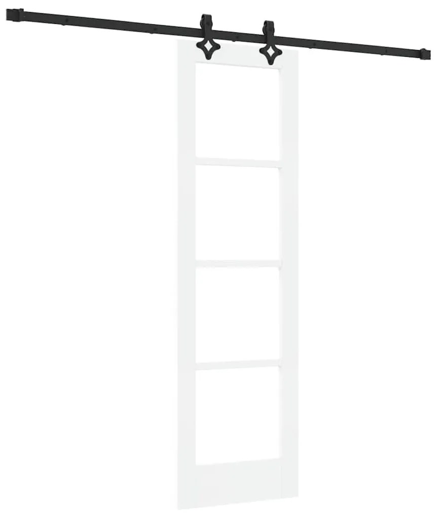vidaXL Συρόμενη Πόρτα Λευκό 61 x 198.5 εκ. Ξύλο και μέταλλο