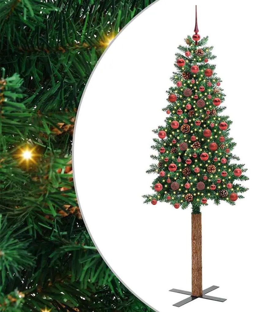 vidaXL Λεπτό Χριστουγεννιάτικο Δέντρο με 300 LED Πράσινο 180 cm