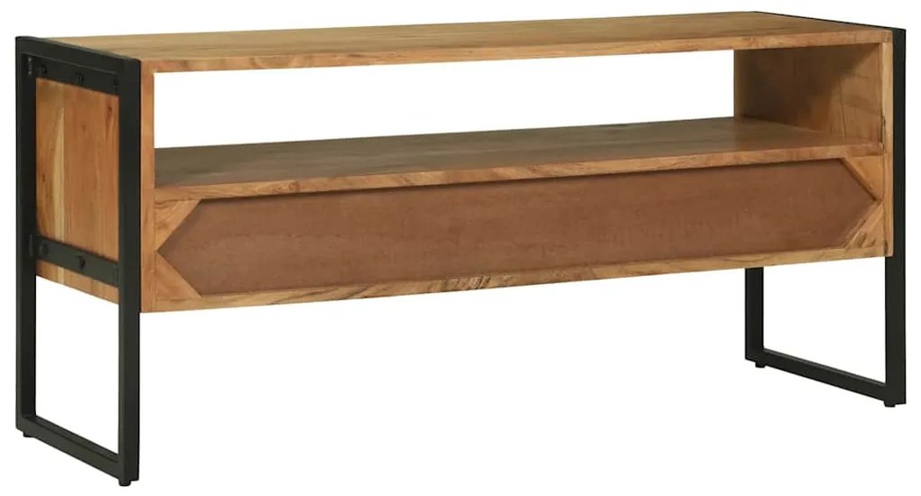 vidaXL Ντουλάπι TV με συρτάρι Καφέ 100 x 35 x 50 εκ Μασίφ ξύλο ακακίας