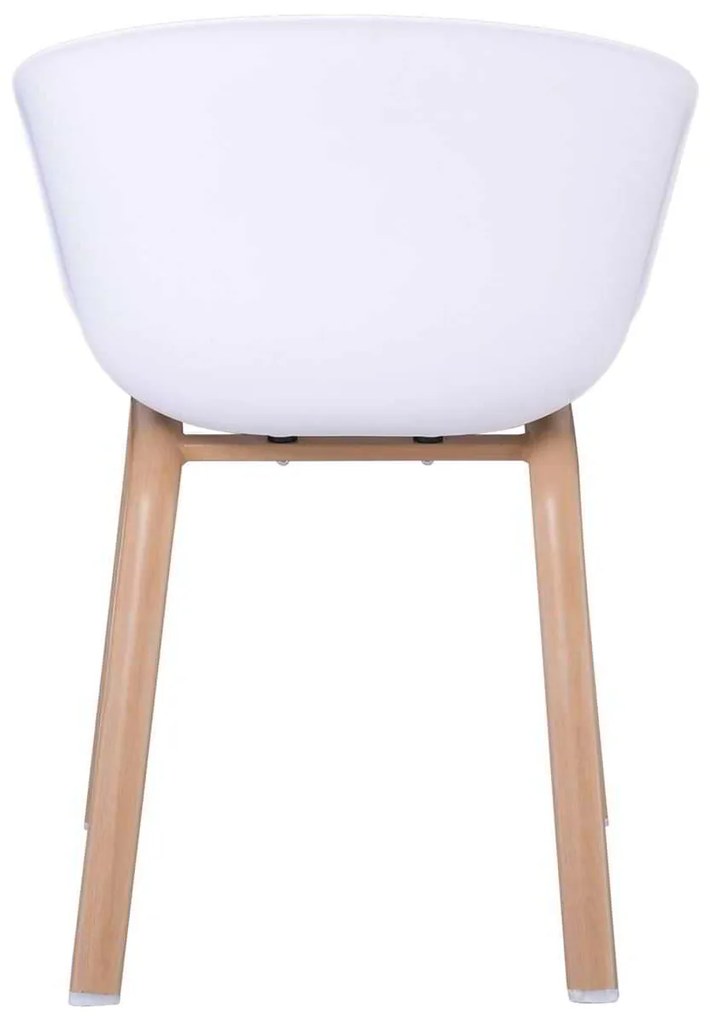 πολυθρόνα Steel OPTIM Φυσικό/ PP Άσπρο/Ύφασμα Μπλε 54x51x79cm (Σετ 4 ΤΕΜ)