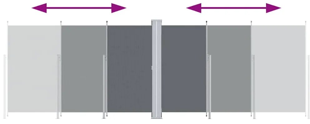 vidaXL Σκίαστρο Πλαϊνό Συρόμενο Ανθρακί 220 x 600 εκ.