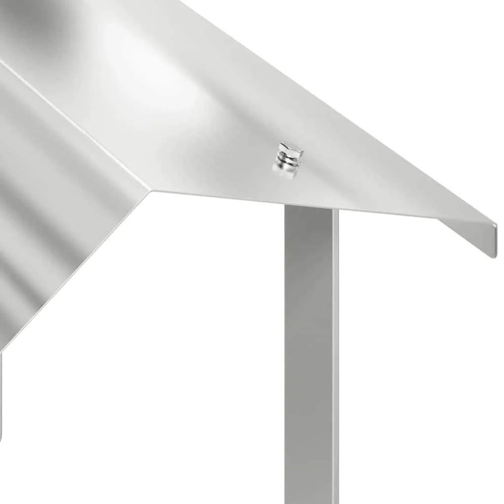 vidaXL Καπνοδόχος Ασημί 40 x 40 x 37.5 εκ Ανοξείδωτο ατσάλι