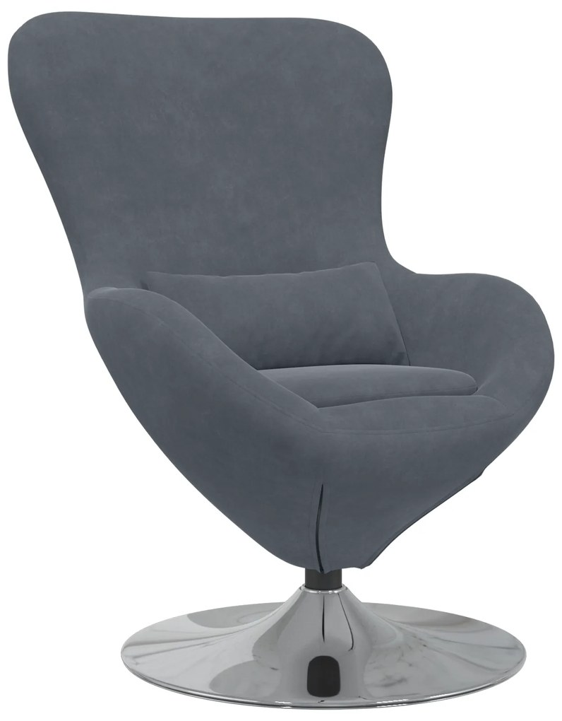 vidaXL Πολυθρόνα Αυγού Dark Grey Velvet