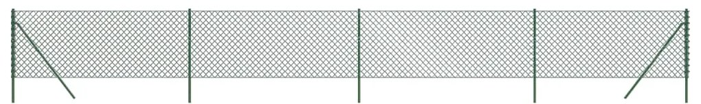 vidaXL Συρματόπλεγμα Περίφραξης Πράσινο 1 x 10 μ. με Στύλους