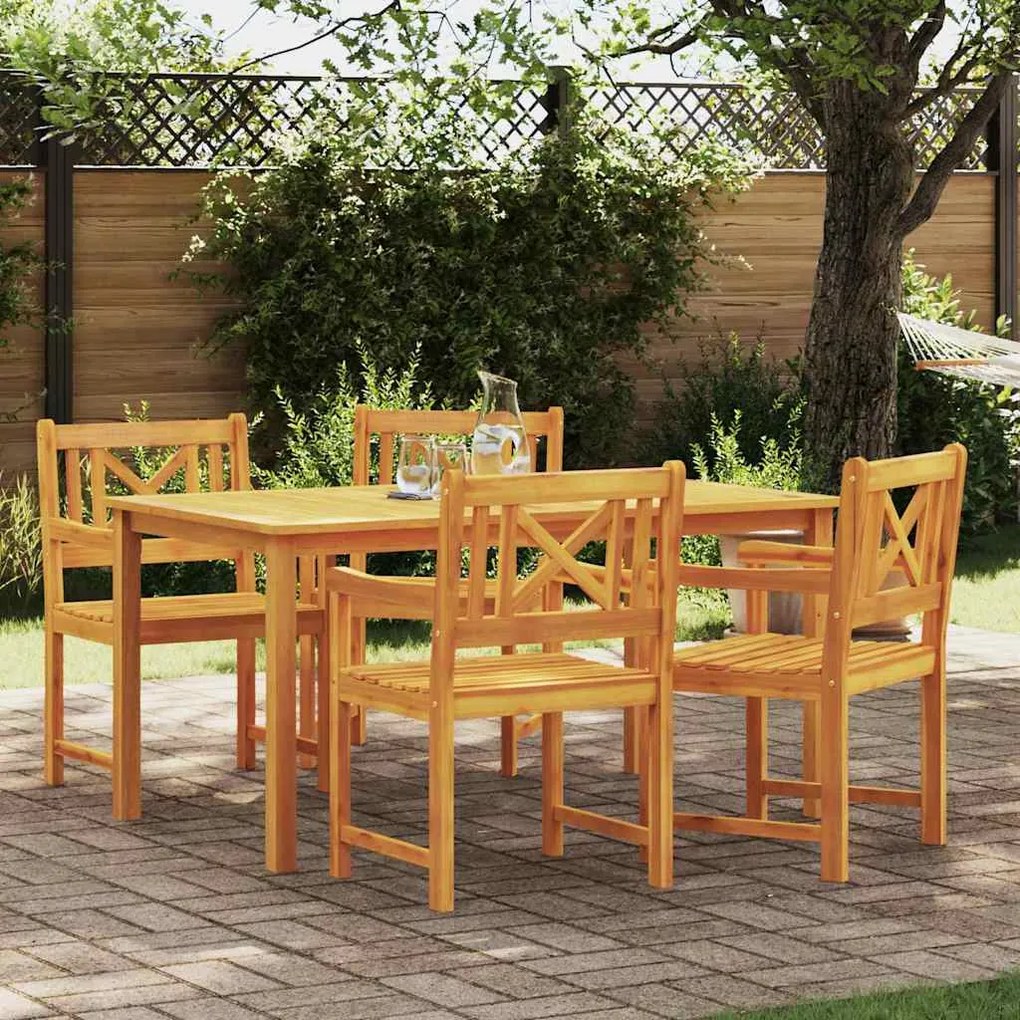vidaXL Καθίσματα Κήπου 4 τεμ 56x55.5x90 εκ από μασίφ ξύλο ακακίας