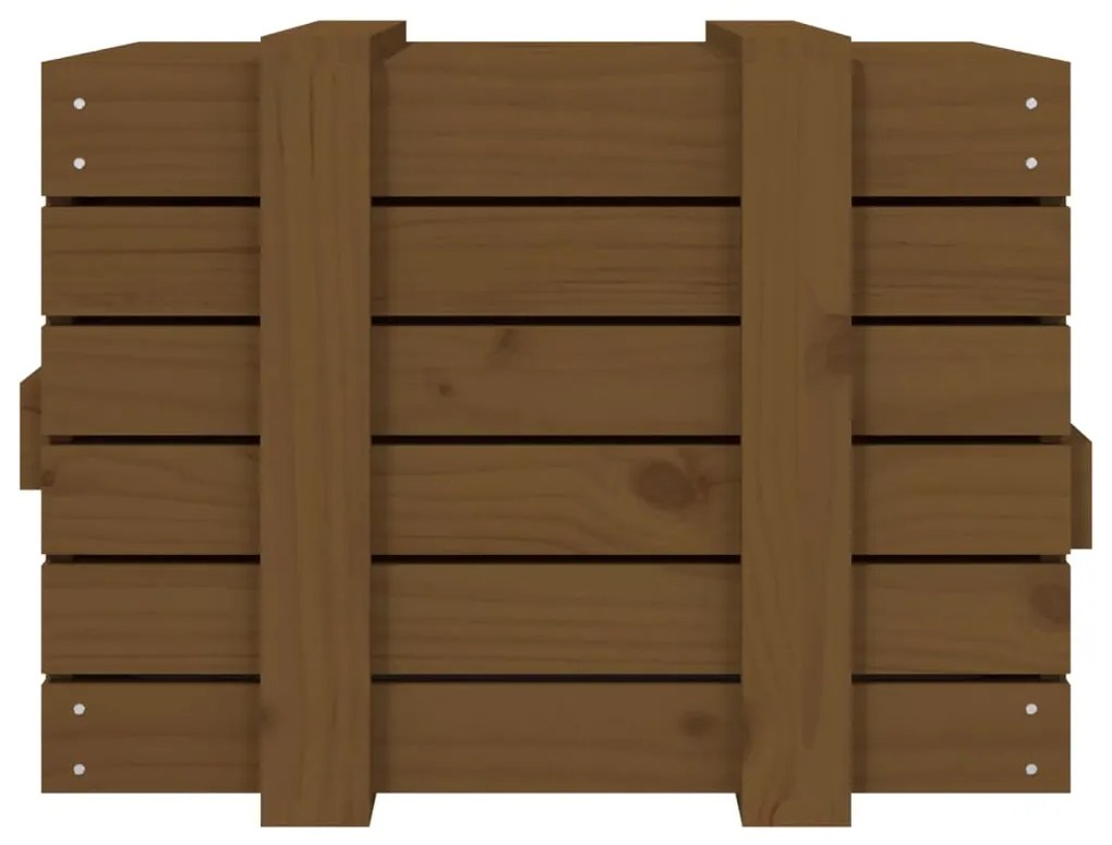 vidaXL Κουτί Αποθήκευσης Καφέ Μελί 58x40,5x42 εκ. Μασίφ Ξύλο Πεύκου