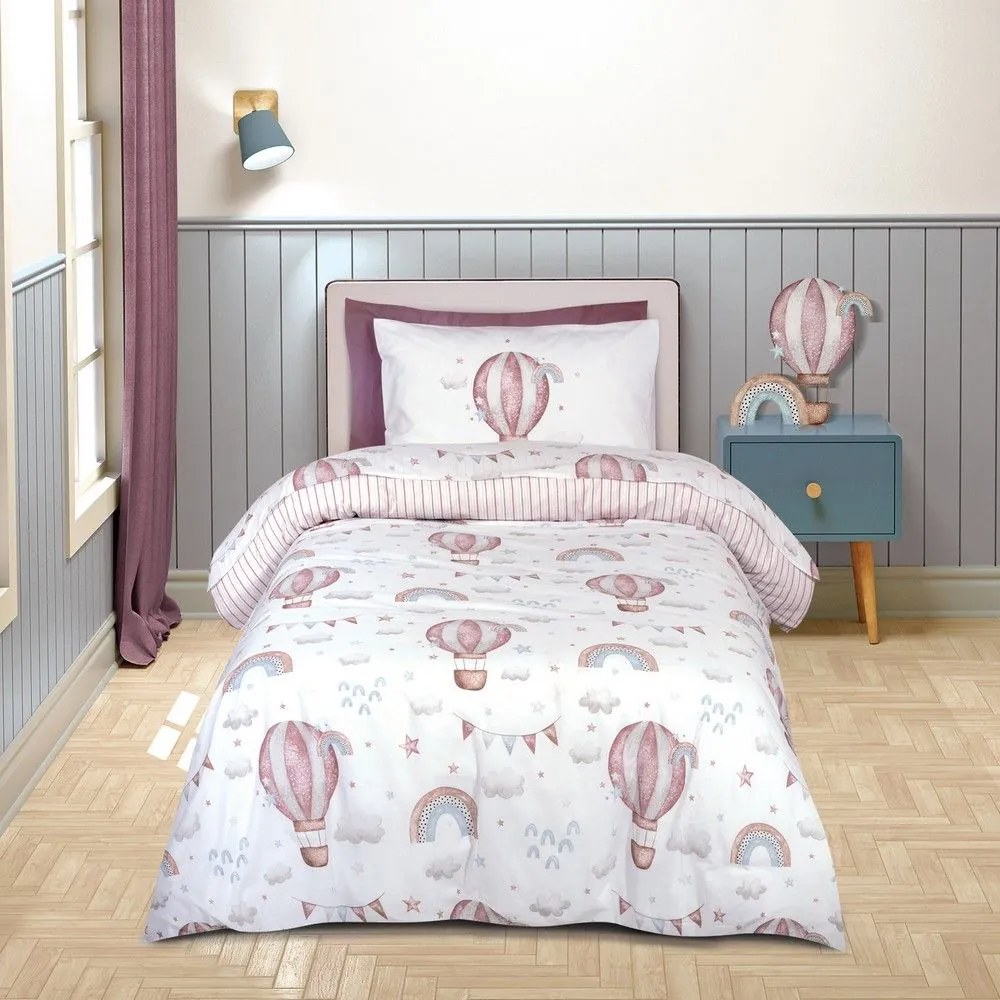 Παπλωματοθήκη Παιδική 8841 (Σετ 2τμχ) White-Pink Greenwich Polo Club 160x240cm Cotton-Polyester