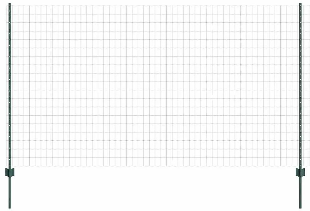 vidaXL Φράχτης με Στήλες. Πράσινο 1.4 x 10 m Ατσάλι