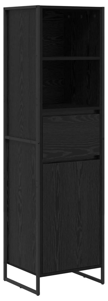 vidaXL Βιβλιοθήκη Μαύρη Οξυά 43 x 36 x 150.5 εκ Επεξεργασμένο ξύλο