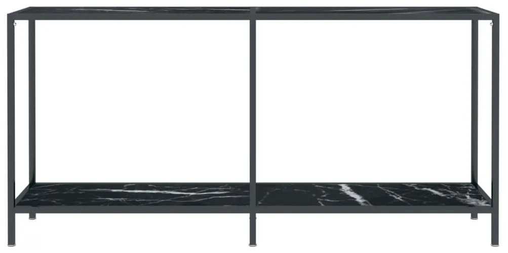 Τραπέζι Κονσόλα Μαύρο 160 x 35 x 75,5 εκ. από Ψημένο Γυαλί - Μαύρο