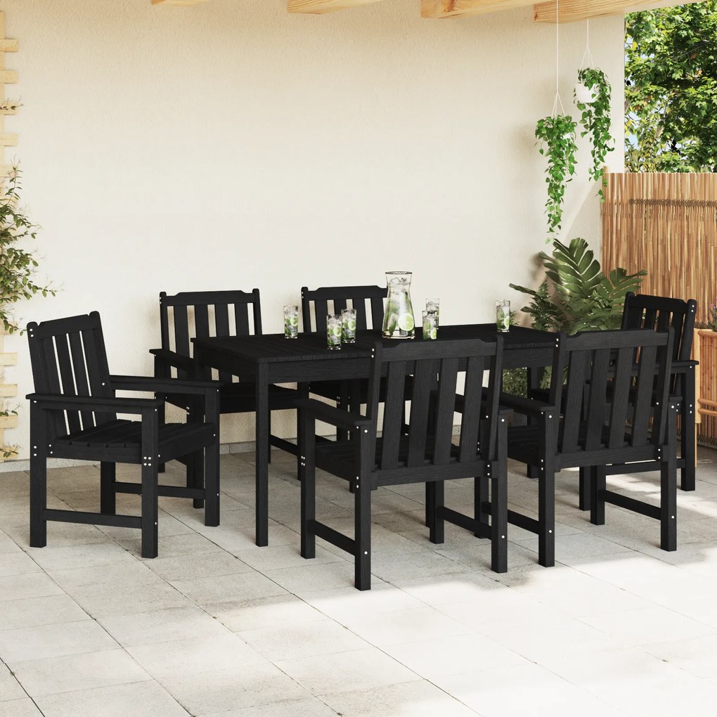 vidaXL Καρέκλες Φαγητού Κήπου 6 τεμ Μαύρο 65,5x55,5x88 εκ. HDPE
