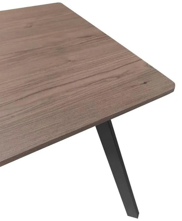 Τραπέζι Squaro καρυδί mdf με μαύρα μεταλλικά πόδια 80x80x75εκ 80x80x75 εκ.