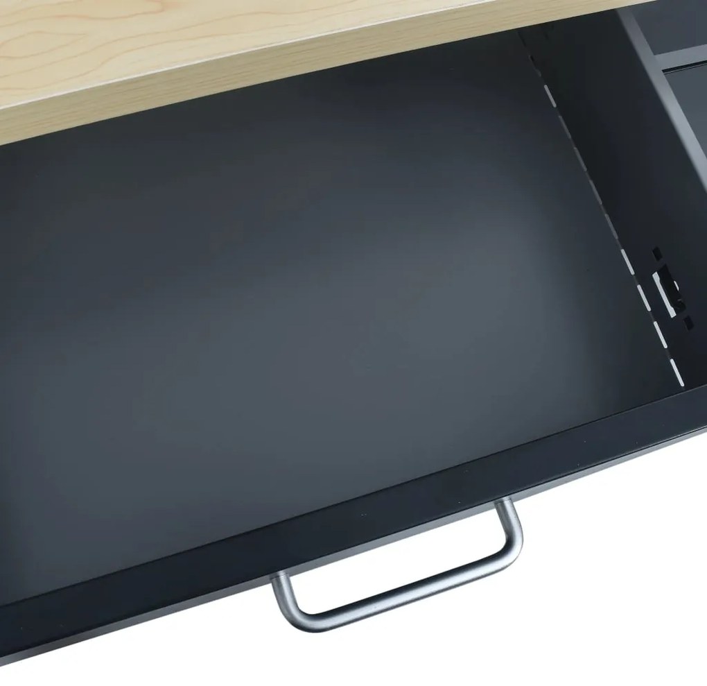 vidaXL Πάγκος Εργασίας Μαύρος 120 x 60 x 85 εκ. Ατσάλινος