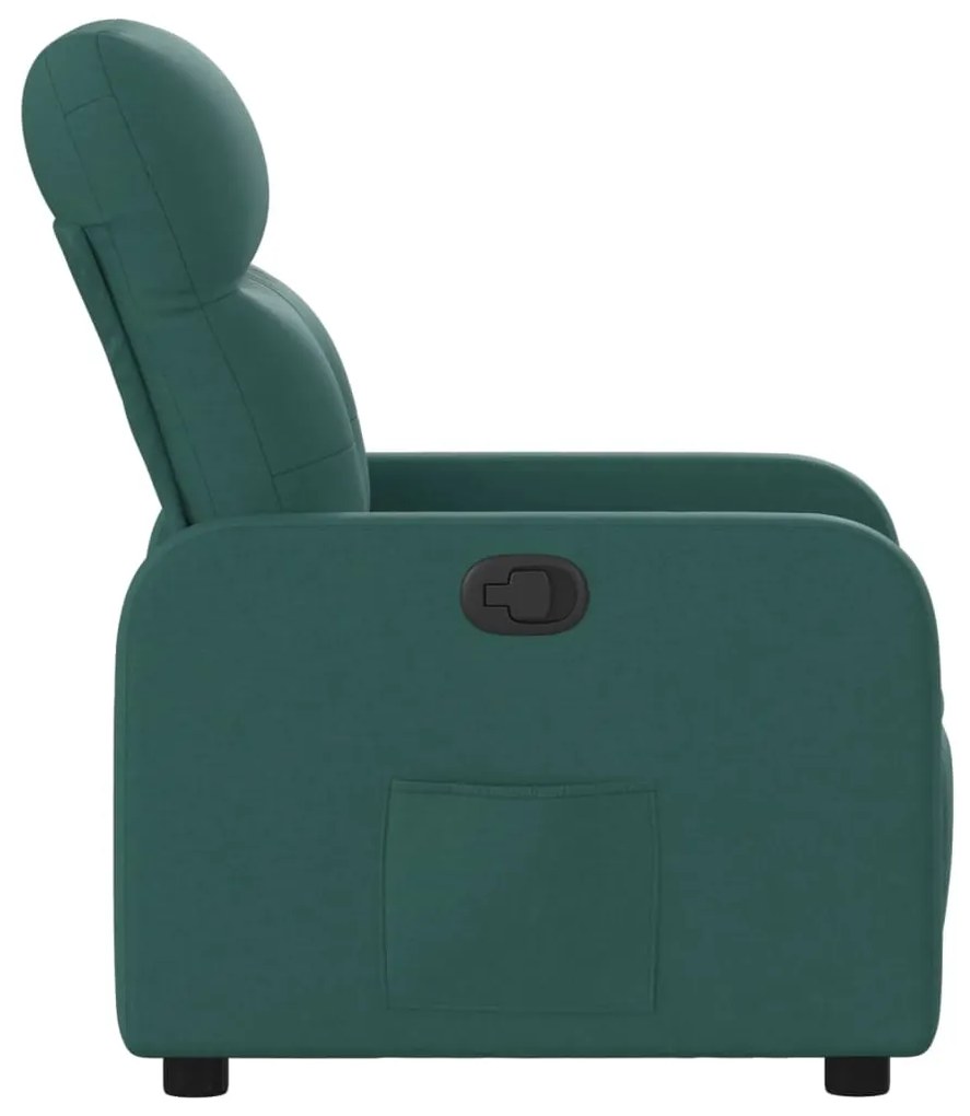 vidaXL Πολυθρόνα Ανακλινόμενη Σκούρο Πράσινο Υφασμάτινη