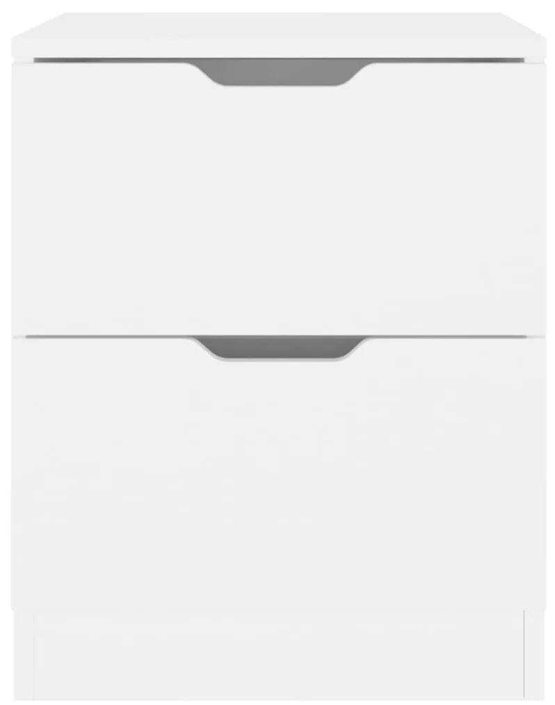 Κομοδίνα 2 τεμ. Λευκά 40 x 40 x 50 εκ. από Μοριοσανίδα - Λευκό
