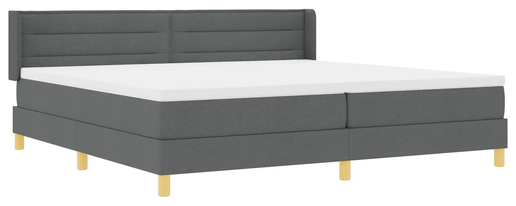 vidaXL Κρεβάτι Box Spring με Στρώμα Σκούρο Γκρι, 200 x 200 εκ. Υφασμάτινη.
