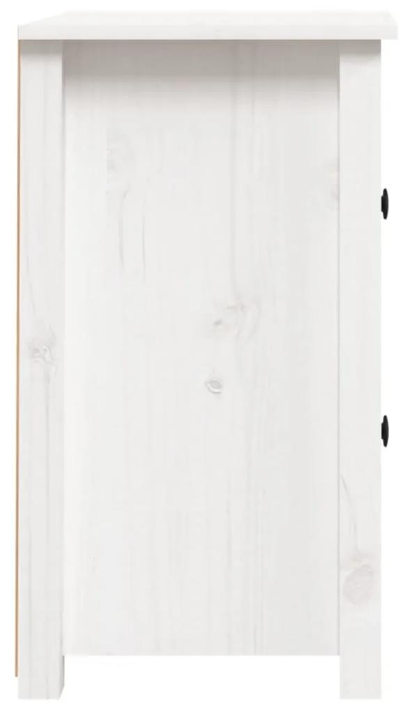 vidaXL Κομοδίνο Λευκό 40 x 35 x 61,5 εκ. από Μασίφ Ξύλο Πεύκου