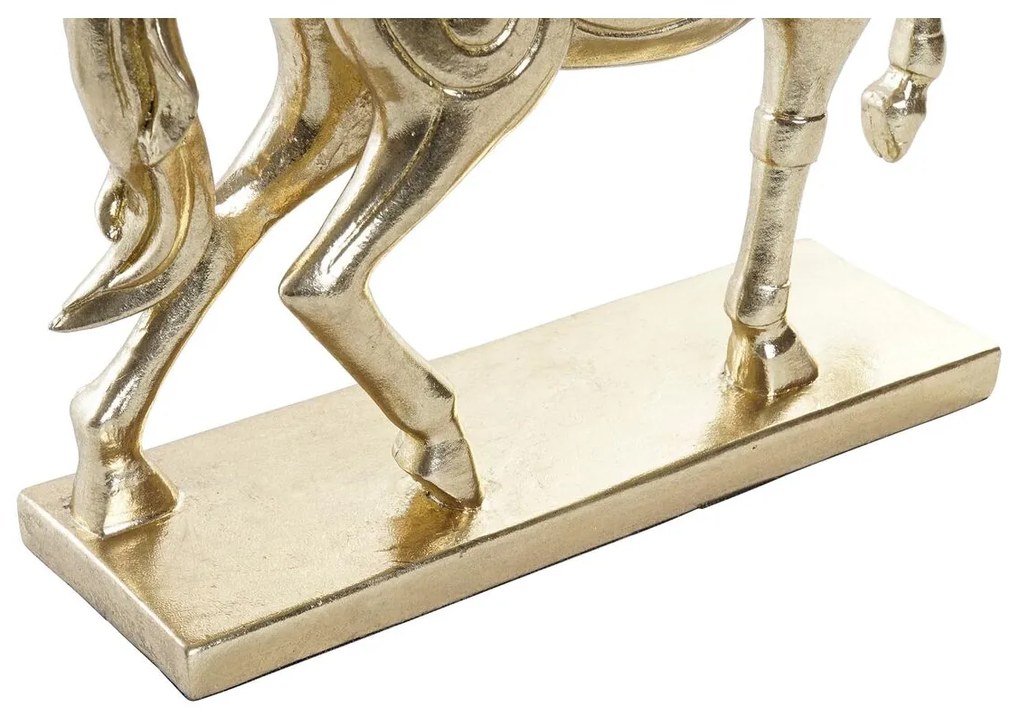 Διακοσμητική Φιγούρα DKD Home Decor 34 x 9,5 x 33,5 cm Άλογο Ασημί Χρυσό (x2)