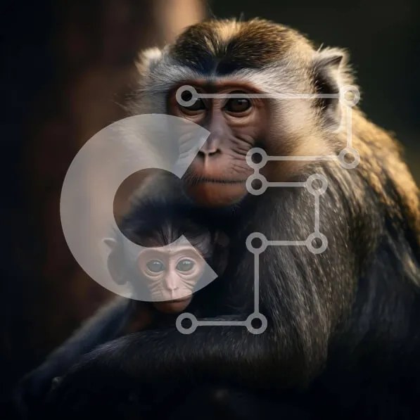 Intra Συλλεκτικό Ξύλινο Παζλ Plywood 4mm - Δύο πίθηκοι που κρατούν ο ένας τον άλλον Σε Ξύλινο Κουτί - Διαστάσεις: 10x10 cm – 25 κομμάτια