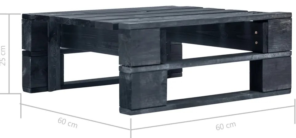 vidaXL Σαλόνι από Παλέτες 4 τεμ. Μαύρο Εμποτ. Ξύλο Πεύκου με Μαξιλάρια