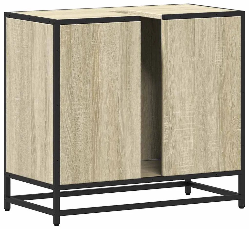 vidaXL Ντουλάπι Νιπτήρα Μπάνιου Sonoma Δρυς 65x33x60 εκ. Επεξ. Ξύλο