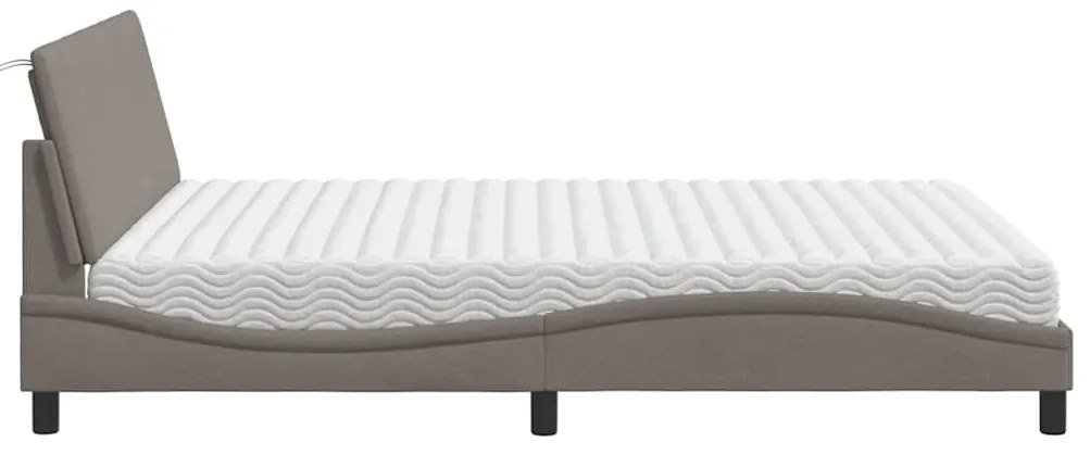 vidaXL Κρεβάτι Taupe 160x200 εκ. Υφασμάτινο