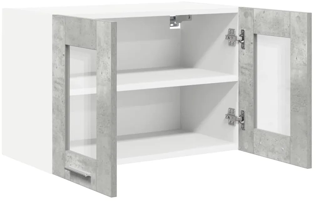 vidaXL Κρεμαστό ντουλάπι με πόρτα 2 pcs Σκυρόδεμα Γκρι 60 x 31 x 40 εκ