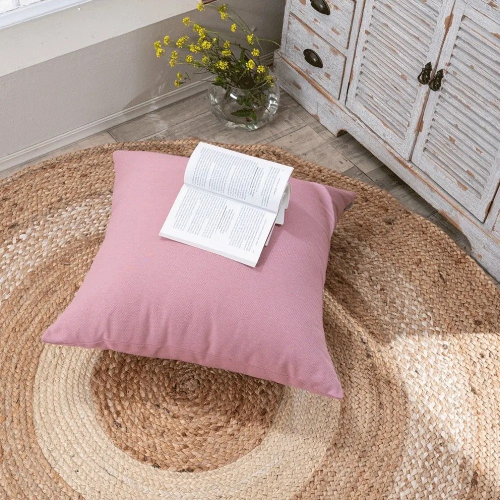 Μαξιλαροθήκη Διακοσμητική Δαπέδου Ostia 06 Pink Teoran 65Χ65 Cotton-Polyester
