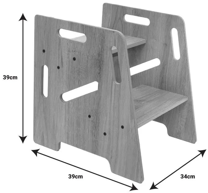 Πύργος εκμάθησης Steppy λευκό-φυσικό mdf 34x39x39εκ 34x39x39 εκ.