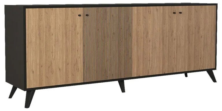 Μπουφές Flipter μελαμίνης oak-μαύρο 180x40x78,6εκ