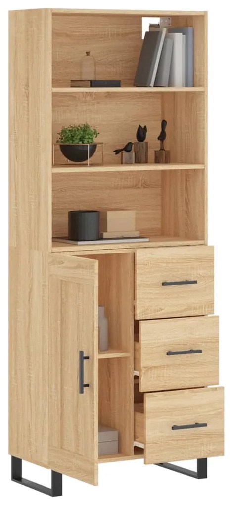vidaXL Ντουλάπι Sonoma δρυς 69,5 x 34 x 180 εκ. από Επεξεργασμένο Ξύλο