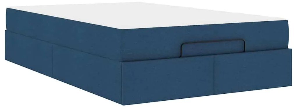 vidaXL Σκελετός Κρεβατιού με στρώμα Μπλε 120 x 200 cm ύφασμα