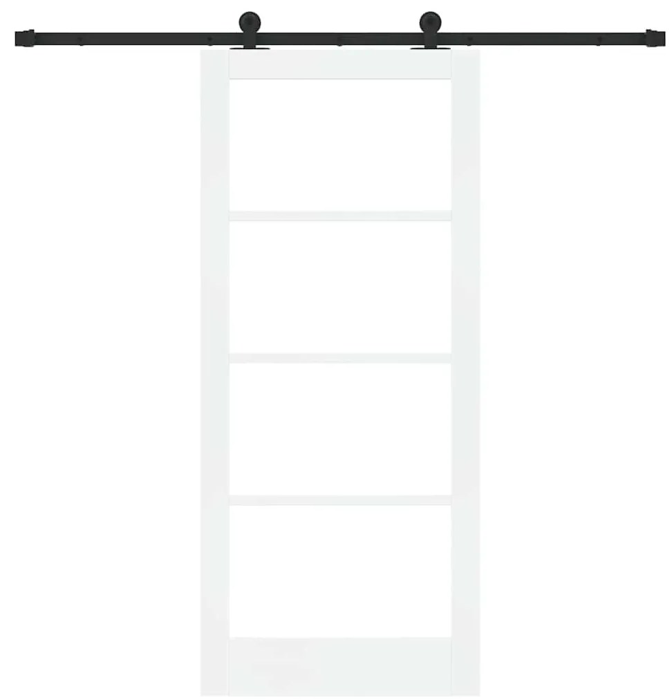 vidaXL Συρόμενη Πόρτα Λευκό 86 x 198.5 cm Ξύλο και μέταλλο