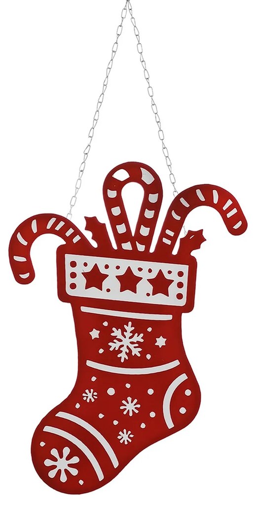Χριστουγεννιάτικο Κρεμαστό Διακοσμητικό Κάλτσα 51cm