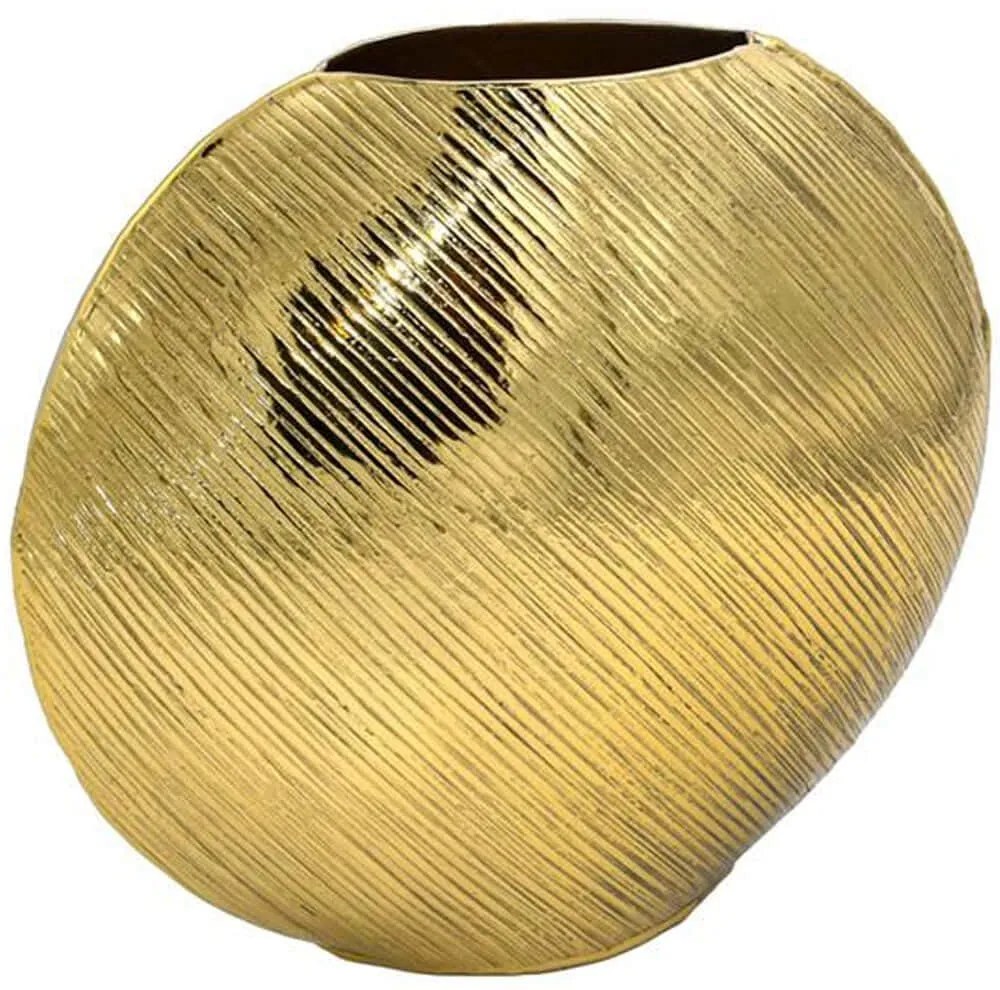 Βάζο 941-124-047 25x10x22cm Gold Μέταλλο