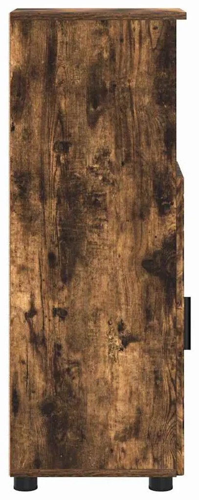 vidaXL Ντουλάπι Μπάνιου με αποθήκευση Καπνιστό Δρύς 30 x 35 x 95 εκ