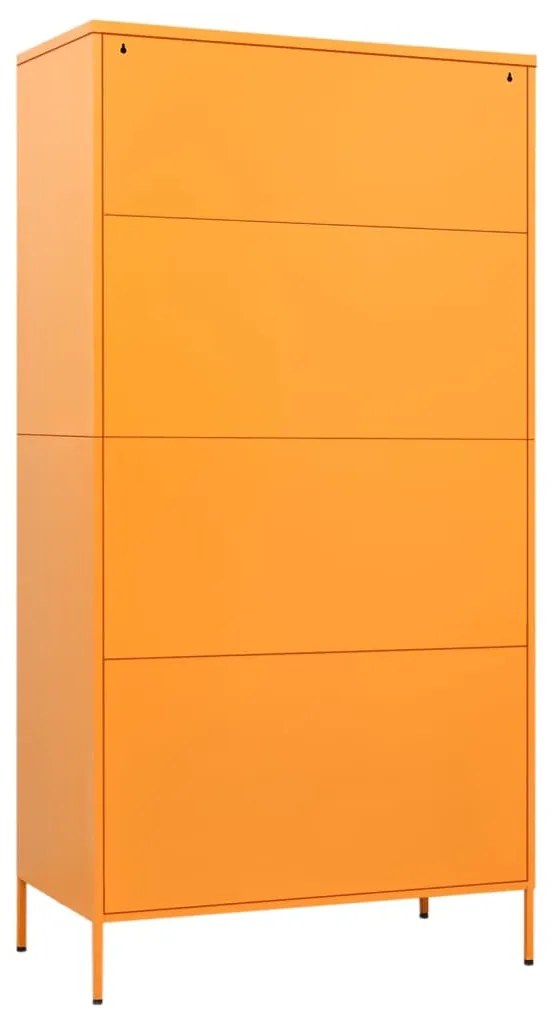 vidaXL Ντουλάπα Μουσταρδί 90 x 50 x 180 εκ. από Ατσάλι