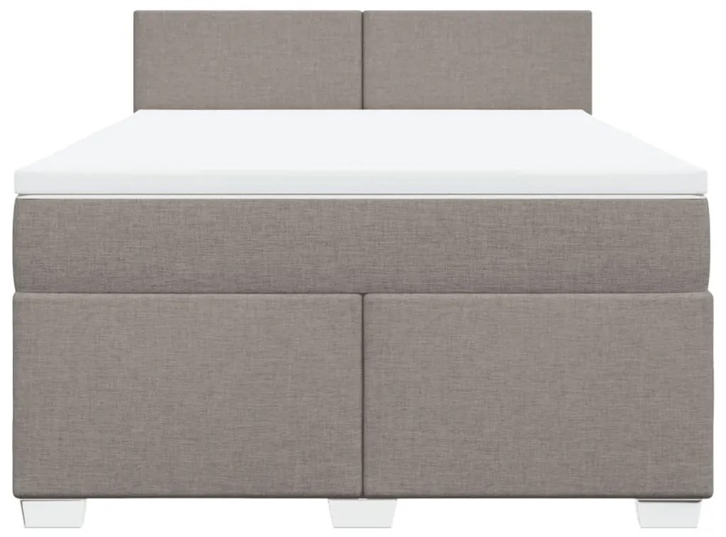 Κρεβάτι Boxspring με Στρώμα Taupe 140x190 εκ. Υφασμάτινο - Μπεζ-Γκρι