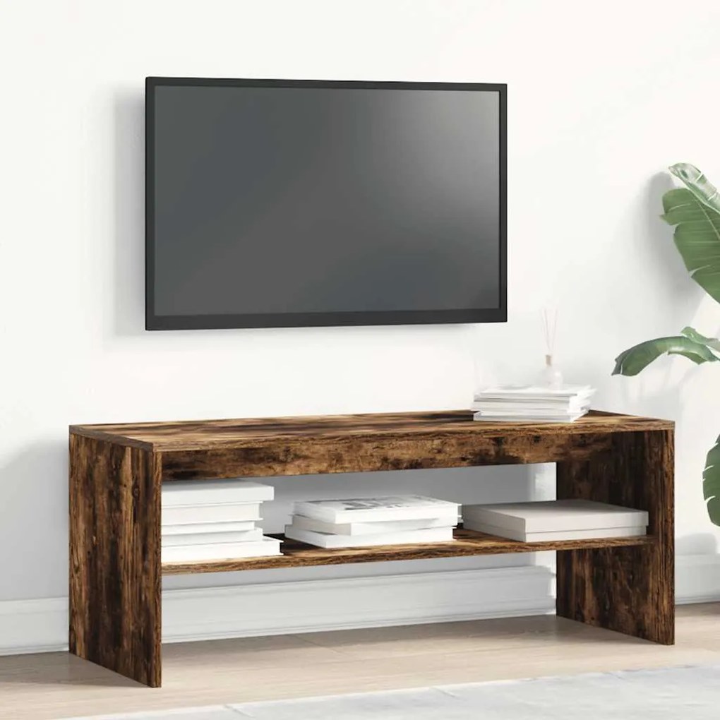 Έπιπλο Τηλεόρασης Καπνιστή Δρυς 100 x 40 x 40 εκ. Επεξ. Ξύλο - Καφέ