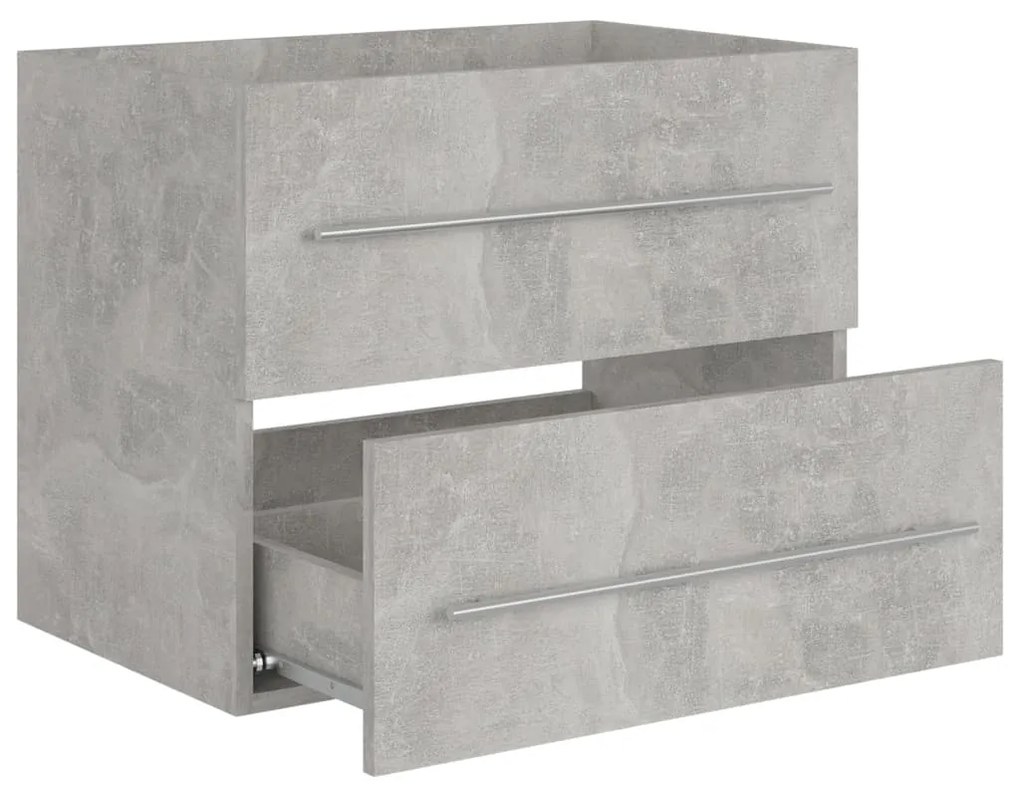 vidaXL Ντουλάπι Νιπτήρα Γκρι Σκυροδέμ. 60x38,5x48 εκ. από Επεξ. Ξύλο