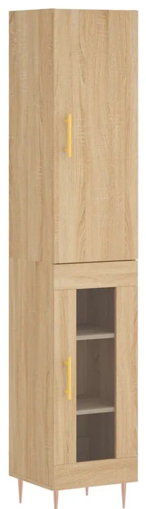 vidaXL Μπουφές Sonoma δρυς 34,5 x 34 x 180 εκ. από Επεξεργασμένο Ξύλο