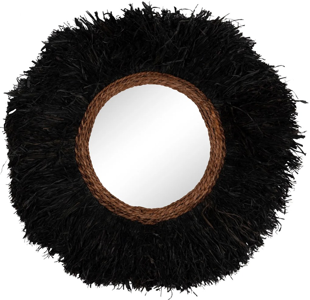 ΔΙΑΚΟΣΜΗΤΙΚΟΣ ΚΑΘΡΕΠΤΗΣ ΤΟΙΧΟΥ ΣΤΡΟΓΓΥΛΟΣ BRENNO HM4713 ΙΝΕΣ ΜΠΑΝΑΝΑΣ ΜΑΥΡΟ Φ80εκ