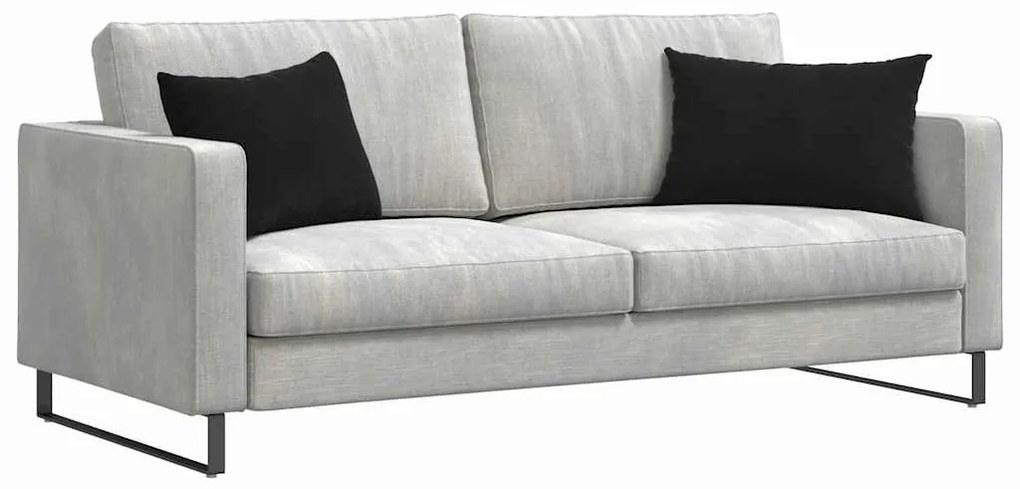 vidaXL Μαξιλάρι Καναπέ 2 pcs Μαύρο 60 x 40 cm Υφασμάτινο Κορντουρά