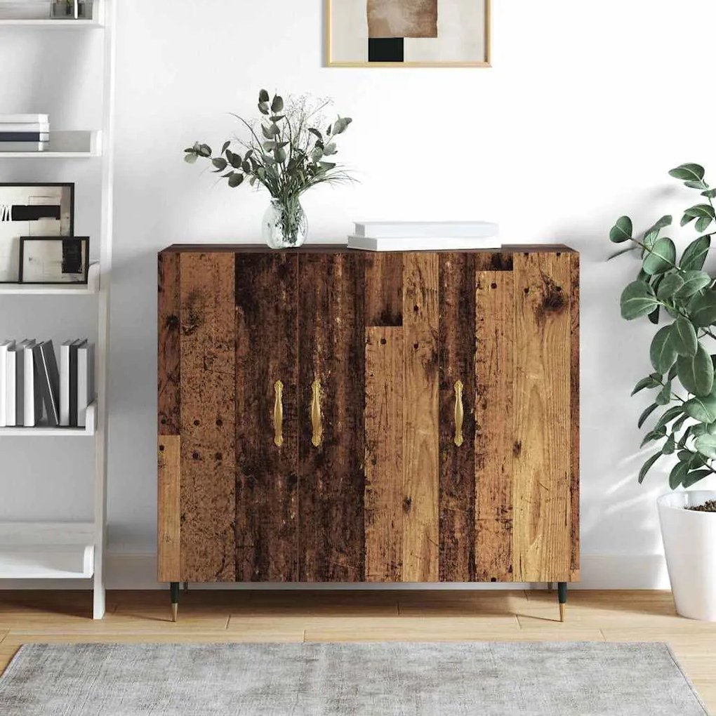 vidaXL Πλαϊνό γραφείο Καφέ 90 x 34 x 80 εκ. Επεξεργασμένο ξύλο