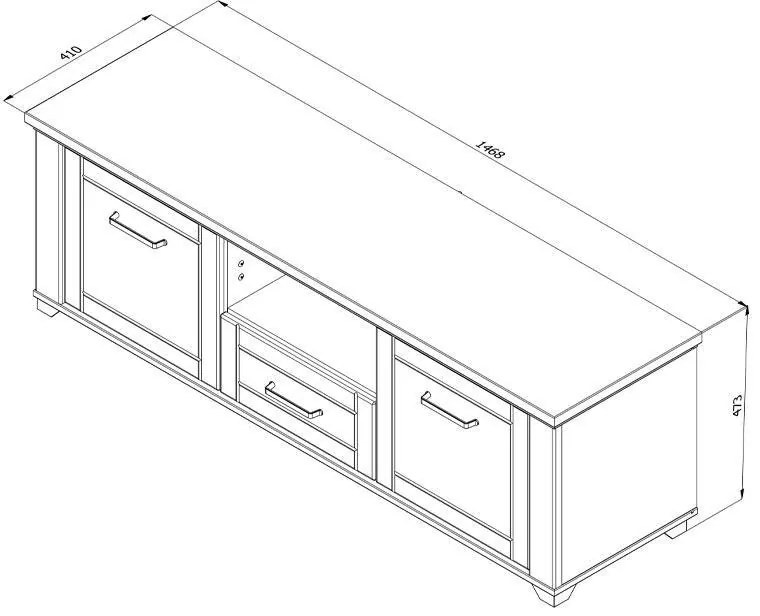 Έπιπλο Τηλεόρασης Valencia TV 150 Λευκό - Artisan Oak - Λευκό Μάτ 147x41x47,5 εκ. 147x41x47.5 εκ.