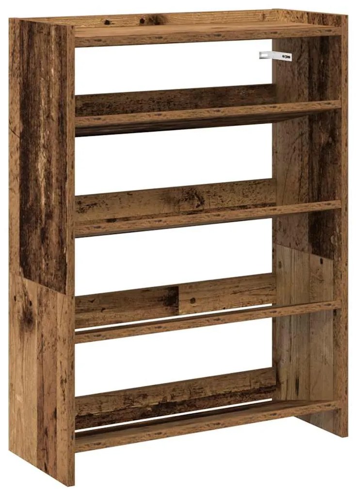 Ράφι παπουτσιών Παλιό ξύλο 60x25x81 cm Κατασκευασμένο ξύλο - Καφέ